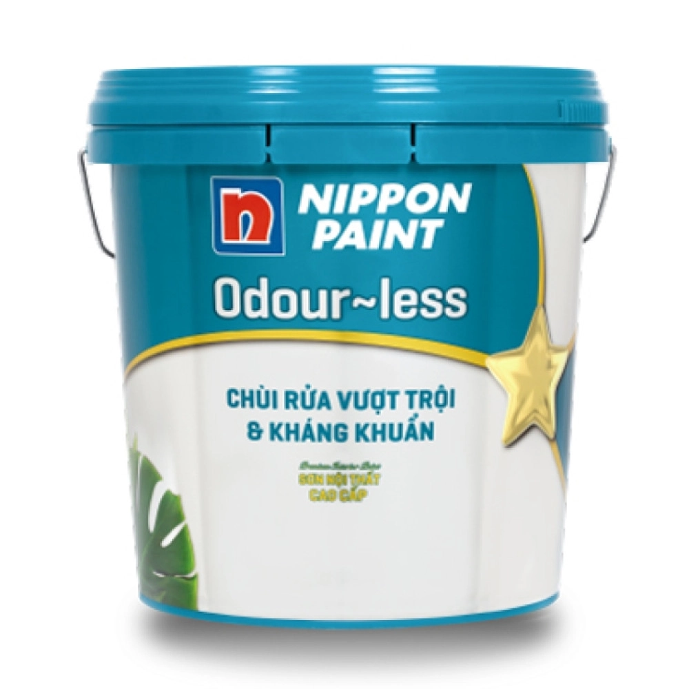 Sơn nội thất Nippon Odour-less Chùi Rửa Vượt Trội & Kháng Khuẩn 15L (Màu trắng)